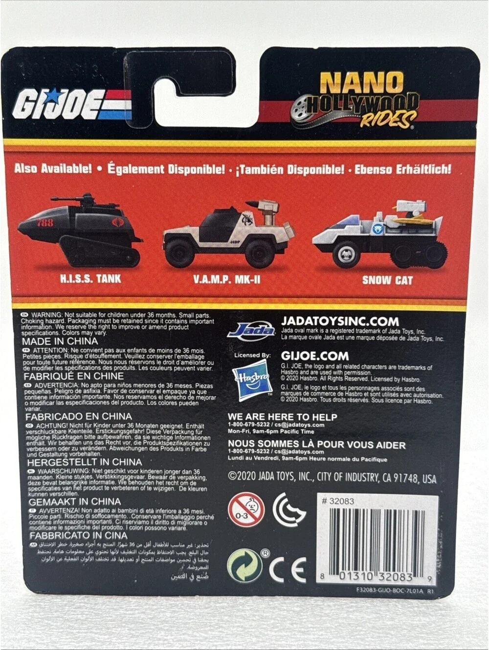 Jada Nano Hollywood Rides Die cast GI JOE  1.65
